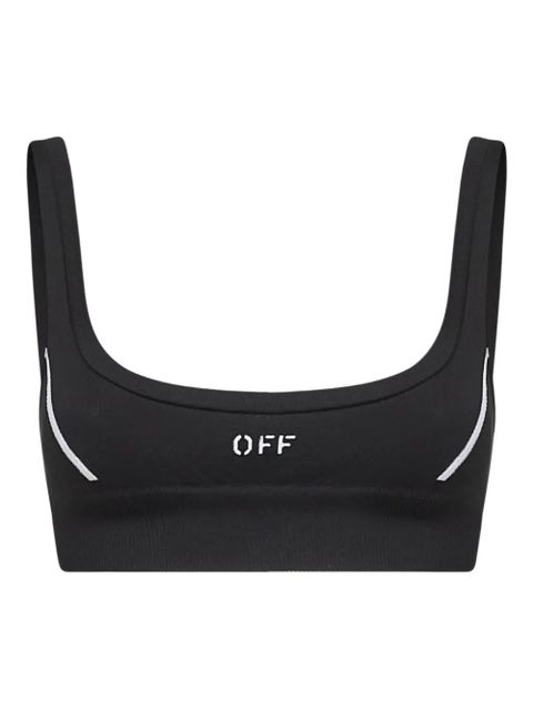 Off-White stripe-detail ribbed top - Black - zdjęcie produktu nr 1