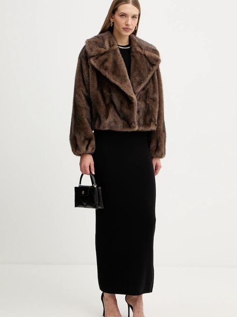 Twinset kurtka kolor brązowy przejściowa 252AT2191 - zdjęcie produktu nr 2