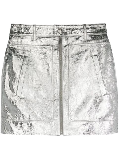 Zadig&Voltaire Jinette leather mini skirt - Silver - zdjęcie produktu nr 1