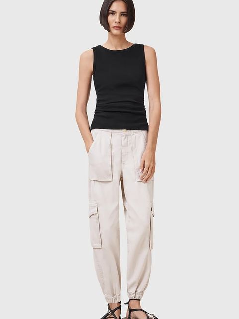 AllSaints top bawełniany KATARINA damskie kolor czarny W192JC