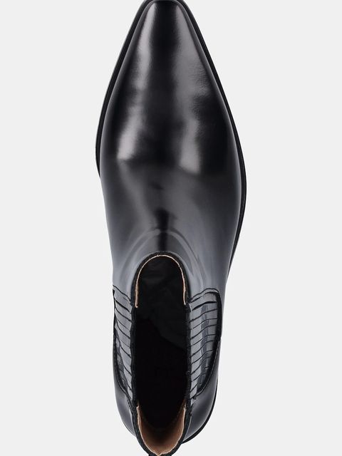 BOSS sztyblety skórzane Niara damskie kolor czarny na słupku 50548766