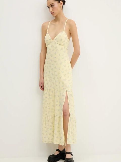 Hollister Co. sukienka kolor żółty maxi prosta KI359-5080