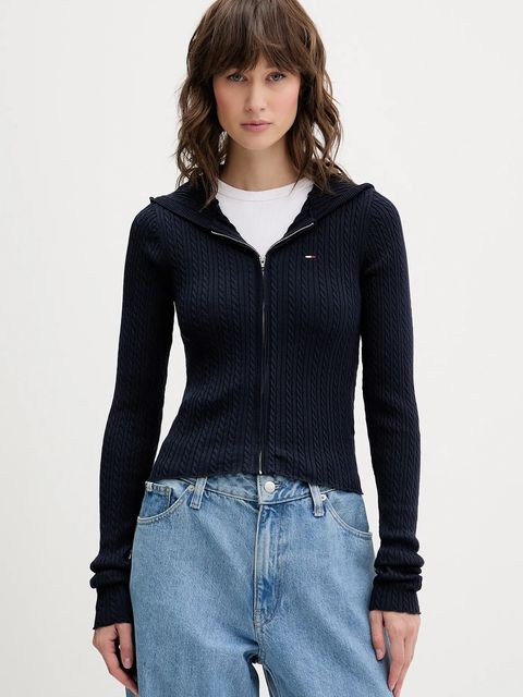 Tommy Jeans kardigan damski kolor granatowy lekki DW0DW21673 - zdjęcie produktu nr 1