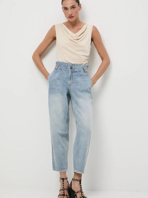 Medicine jeansy bawełniane damskie kolor niebieski - zdjęcie produktu nr 1