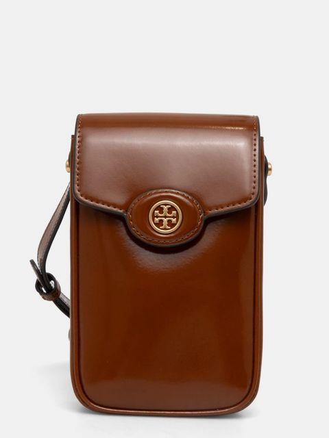 Tory Burch torebka skórzana Robinson kolor brązowy 156747.223