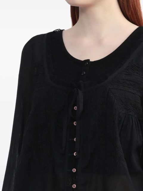 Free People lace-trimmed shirt - Black