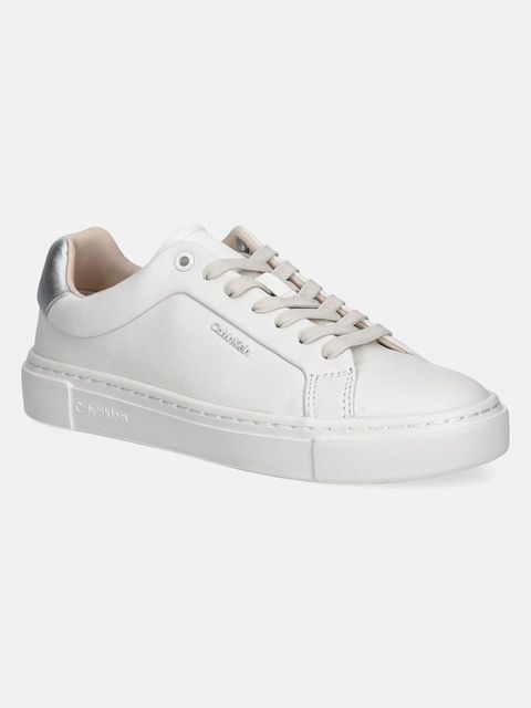 Calvin Klein sneakersy skórzane CUPSOLE LACE UP W/ML - LTH kolor biały HW0HW02288 - zdjęcie produktu nr 1