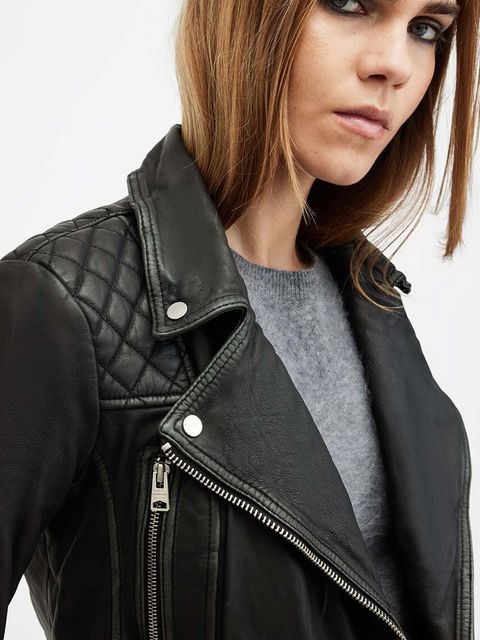 AllSaints kurtka skórzana CARGO BIKER damska kolor czarny przejściowa W085LB
