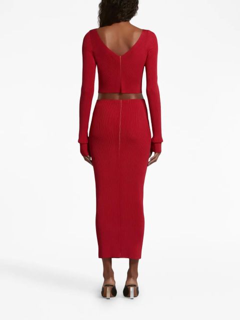 Marni ribbed pencil skirt - Red