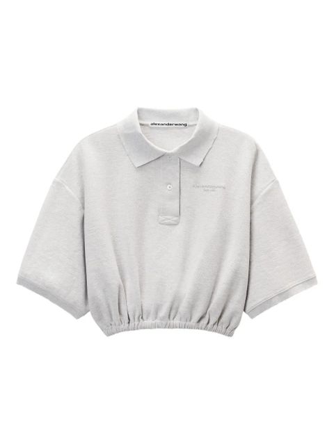 Alexander Wang elasticated-hem polo top - Grey - zdjęcie produktu nr 1