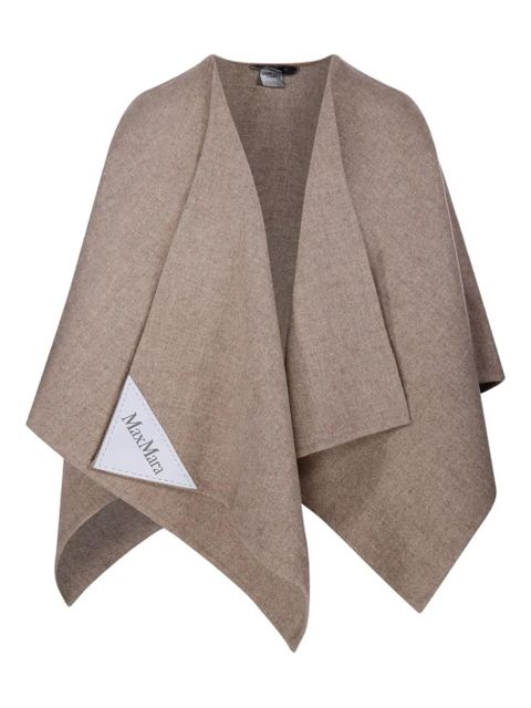 Max Mara logo-patch asymmetric cape - Neutrals - zdjęcie produktu nr 1