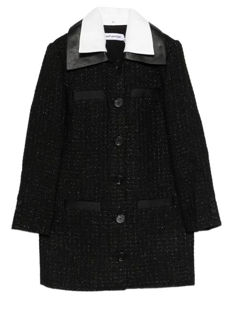 Self-Portrait bouclé mini dress - Black - zdjęcie produktu nr 1