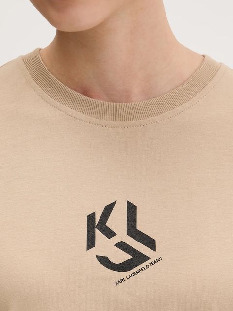 Karl Lagerfeld Jeans t-shirt damski kolor beżowy B1W17086