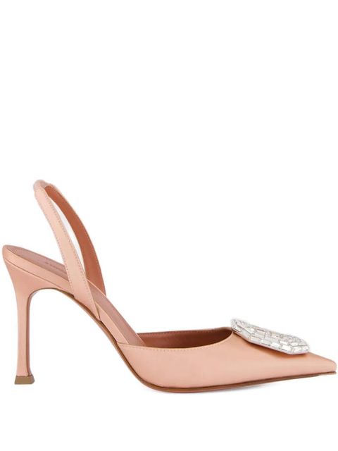 Amina Muaddi Camelia crystal-embellished slingback-strap pumps - Pink - zdjęcie produktu nr 1