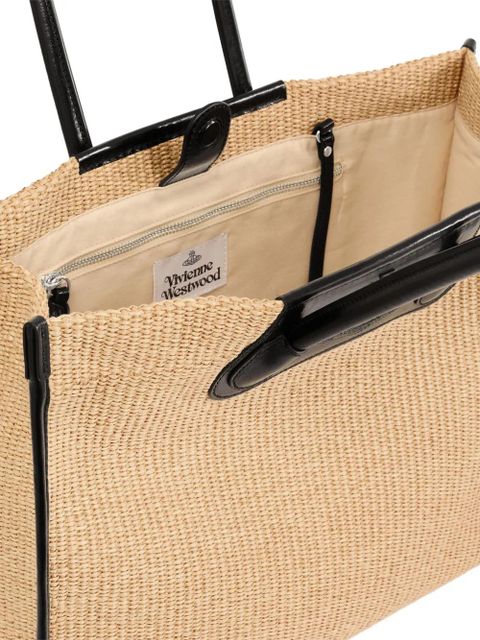 Vivienne Westwood Troy woven tote bag - Neutrals
