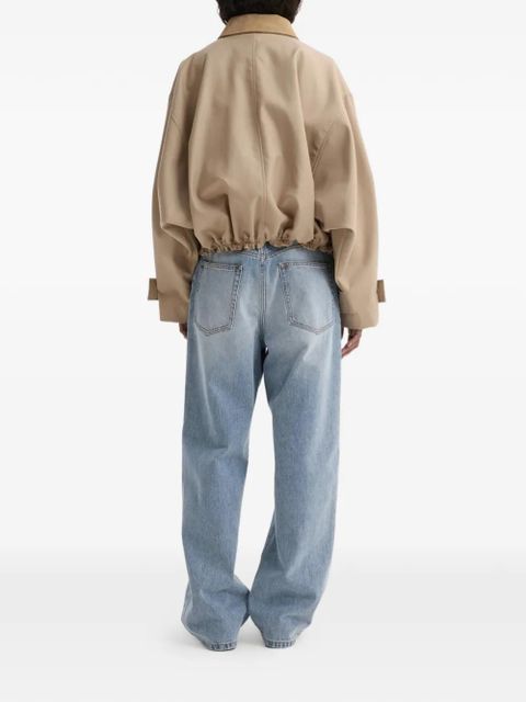 Róhe suede-collar cropped jacket - Neutrals