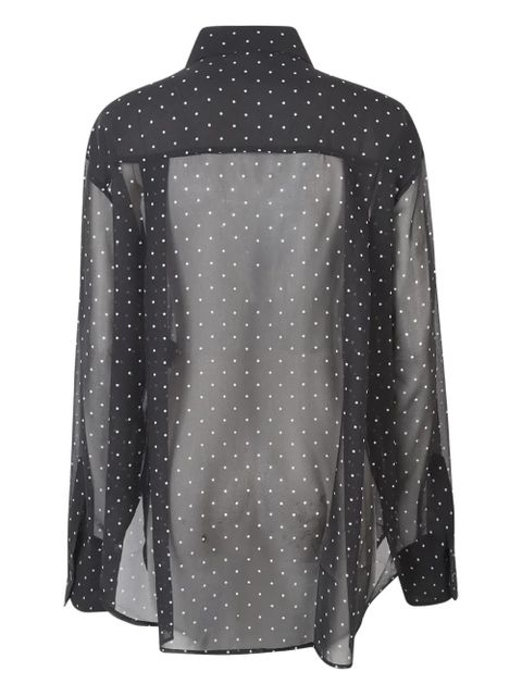 The Frankie Shop Peri sheer tie-neck shirt - Black - zdjęcie produktu nr 2