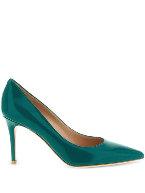 Gianvito Rossi pointed stiletto leather pumps - Green - zdjęcie produktu nr 1