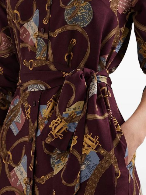 Lauren Ralph Lauren button fastening shirt midi dress - Purple