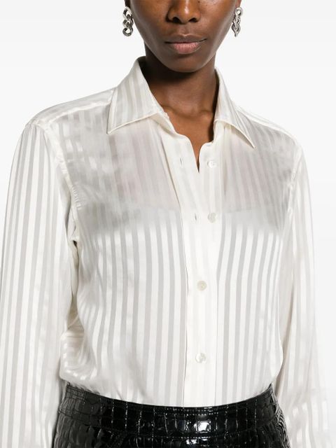 TOM FORD striped silk shirt - White