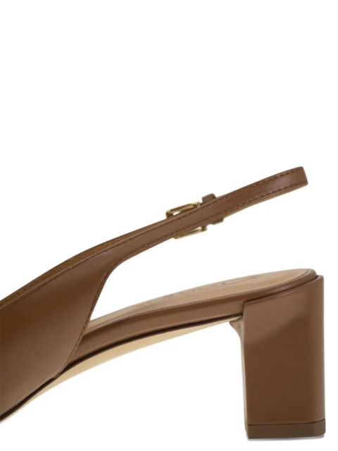 Tod's block-heel leather pumps - Brown