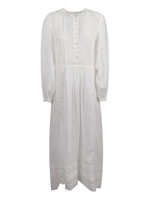 MARANT ÉTOILE pleated lace-inserts day dress - White - zdjęcie produktu nr 1