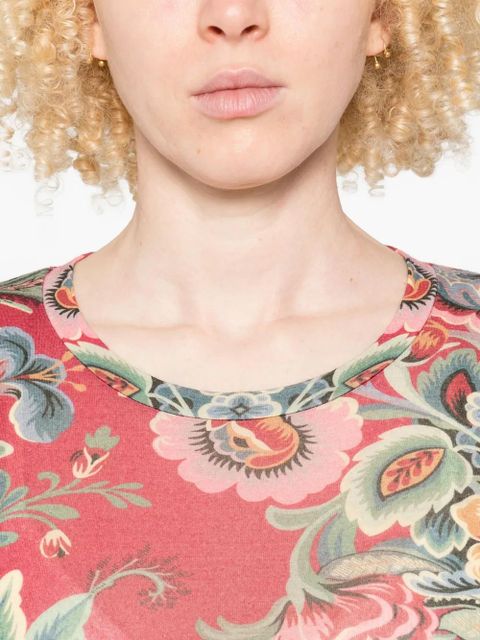 ETRO floral-print long-sleeve top - Red