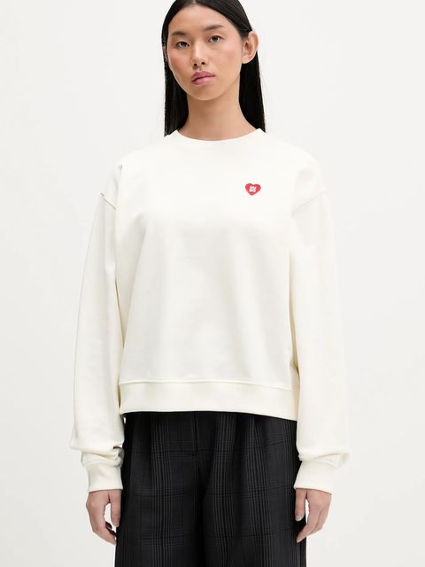 HUGO bluza bawełniana damska kolor beżowy gładka 50555808 - zdjęcie produktu nr 1