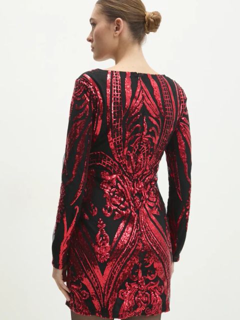 Answear.LAB sukienka kolor czerwony mini dopasowana