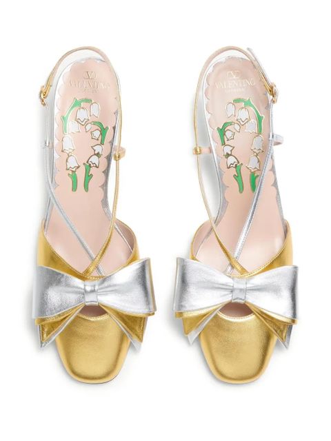 Valentino Garavani 45mm Bowow slingback pumps - Gold