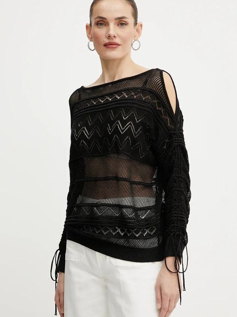 Guess sweter NELLIE damski kolor czarny lekki W5GR21 Z3E22 - zdjęcie produktu nr 1