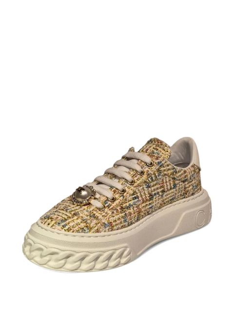 Casadei embellished platform trainers - Neutrals