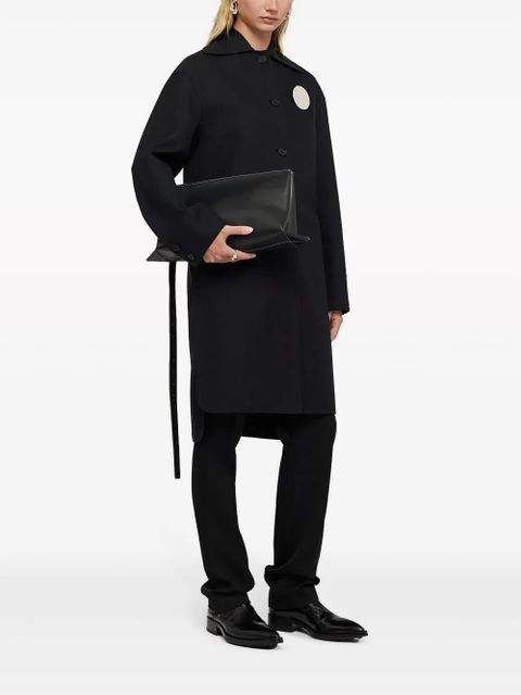 Jil Sander asymmetric-hem cotton coat - Black - zdjęcie produktu nr 2