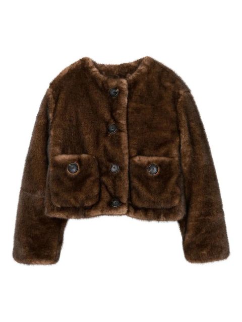 Marc Jacobs patch-pocket faux-fur jacket - Brown - zdjęcie produktu nr 1