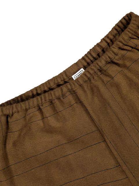 TOTEME monogram flannel trousers - Brown