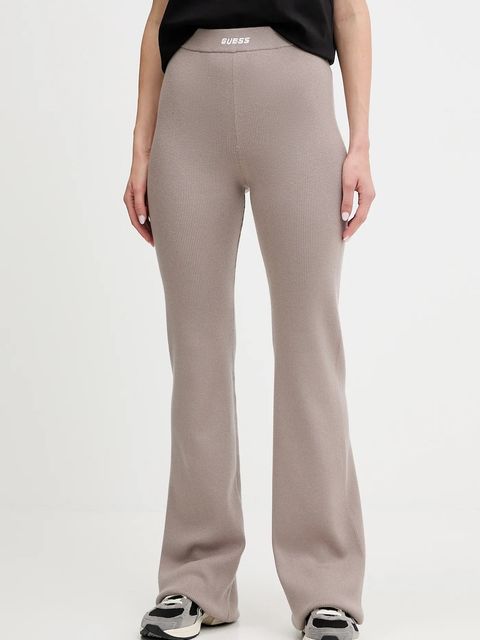 Guess spodnie z domieszką wełny FLAMINIA damskie kolor beżowy dzwony high waist V5BB08 Z3JD2 - zdjęcie produktu nr 1