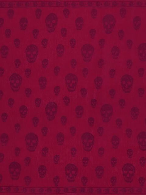 Alexander McQueen Skull-print scarf - Red - zdjęcie produktu nr 2