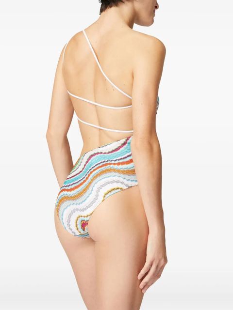 Missoni zigzag-woven swimsuit - Blue