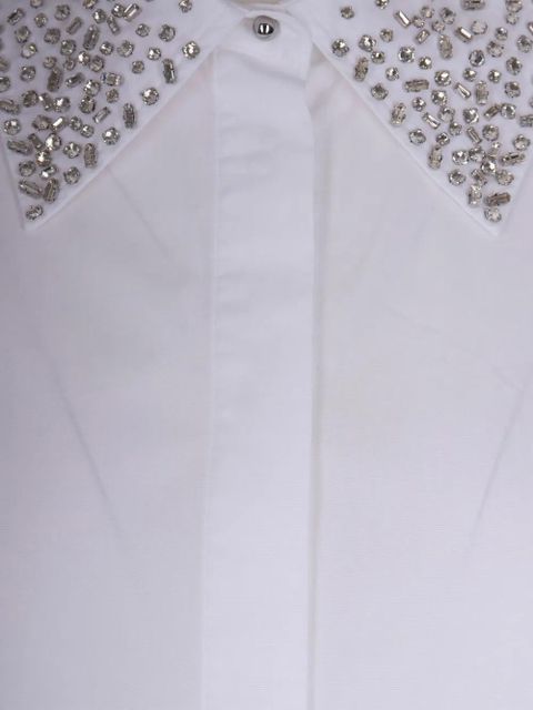 Max Mara embellished-collar cotton shirt - White