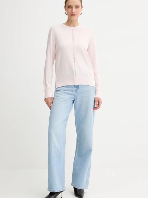 BOSS Orange sweter z dodatkiem wełny damski kolor różowy lekki 50548927