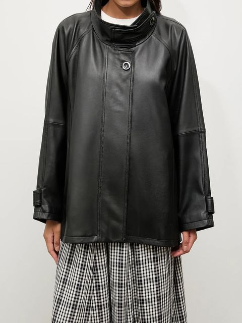 Answear.LAB kurtka skórzana kolor czarny