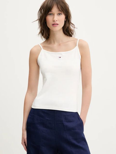 Tommy Jeans top damski kolor biały DW0DW20675