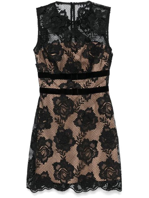 Self-Portrait bow-detail lace mini dress - Black - zdjęcie produktu nr 1