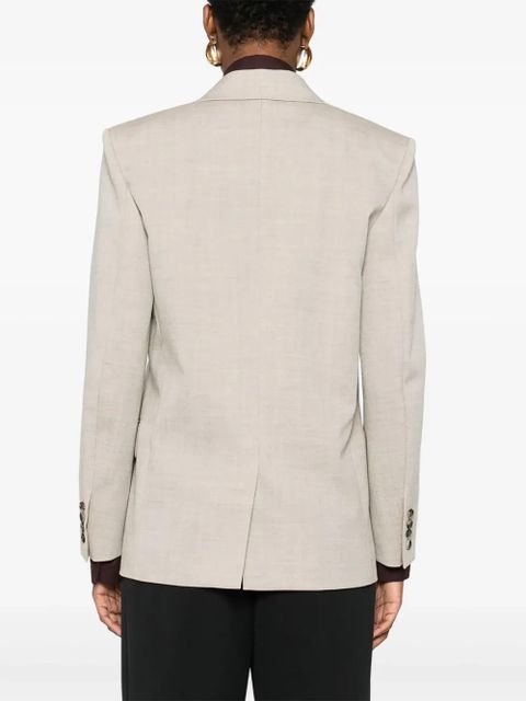 Saint Laurent double-breasted button blazer - Neutrals - zdjęcie produktu nr 2