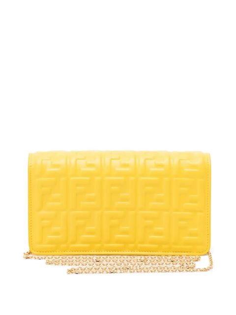 FENDI embossed chain shoulder bag - Yellow - zdjęcie produktu nr 2