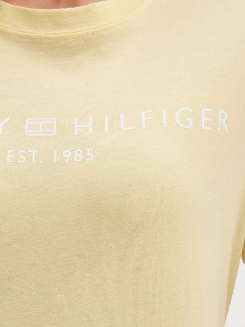 Tommy Hilfiger t-shirt bawełniany damski kolor żółty WW0WW40276