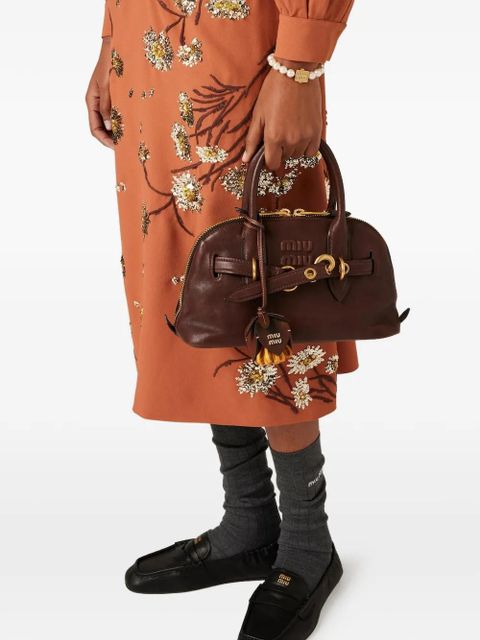 Miu Miu small Aventure leather tote bag - Brown