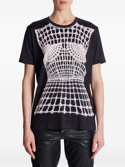 Balmain trompe l'oeil-print T-shirt - Black