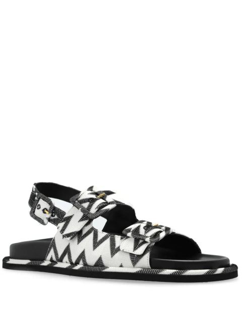Missoni zigzag-knit buckled sandals - Black
