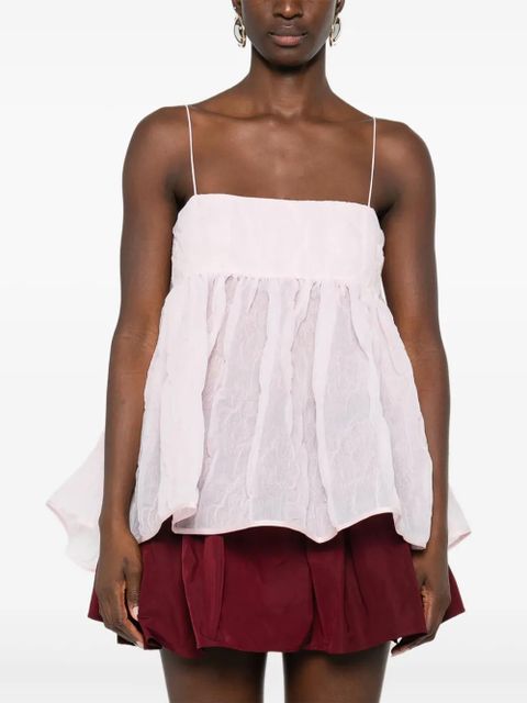 Cecilie Bahnsen Veronica matelassé-effect tank top - Pink